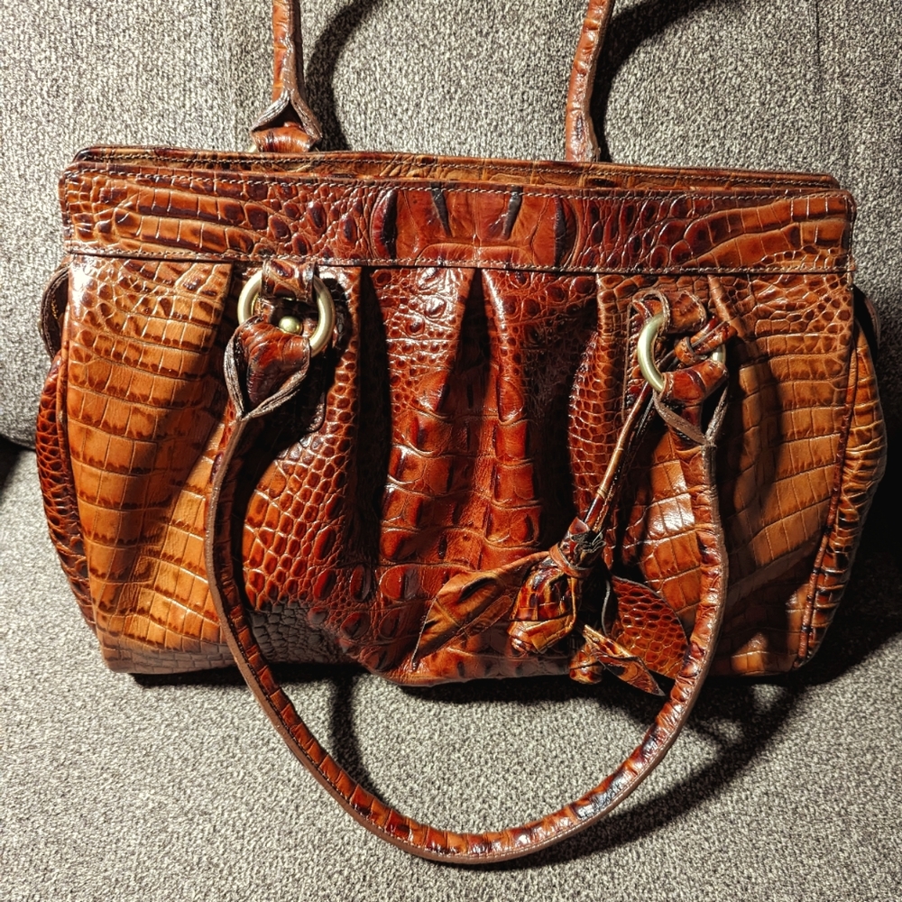 Gorgeous Brahmin leather handbag, Used once; dust bag included, Cognac color